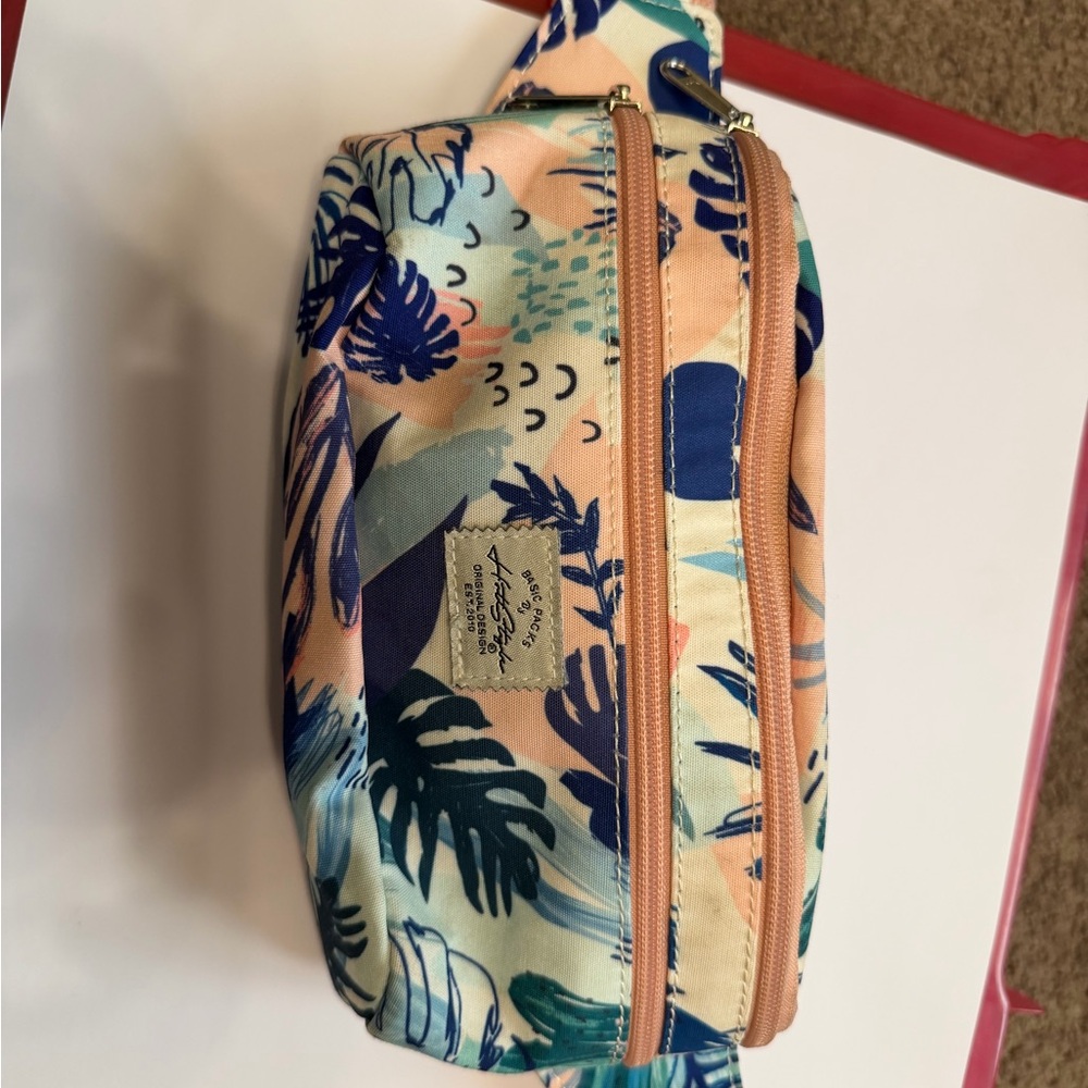 Tropical Peach & Navy Floral Crossbody Bag